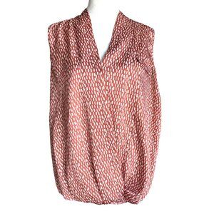 Dolan Left Coast Anthropologie Sleeveless Printed‎ Surplice Top Shirt Size Large